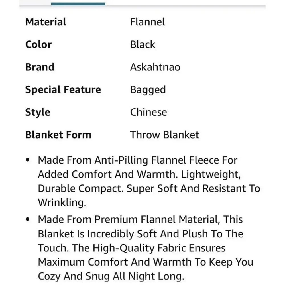 Askahtnao Throw Blanket Unisex 50x40 Black Like New Anime Flannel Fleece C62